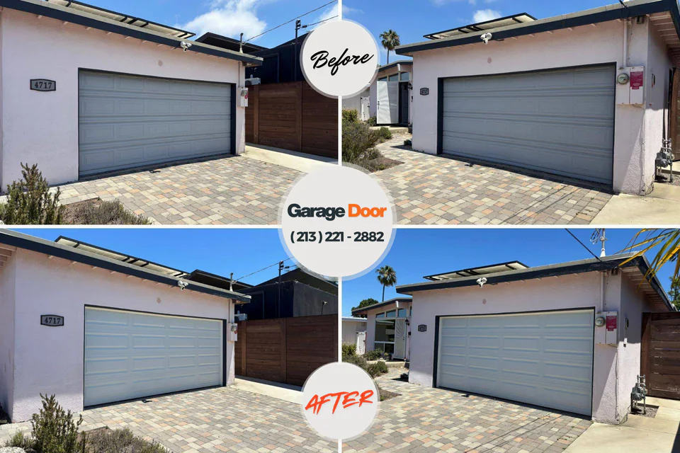 Before and after: garage door repair Blountville, TN